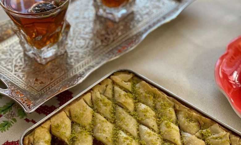 طرز باقلوا یزدی حاج خلیفه خانگی با خمیر یوفکا مرحله به مرحله